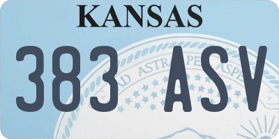 KS license plate 383ASV