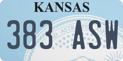 KS license plate 383ASW