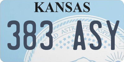 KS license plate 383ASY