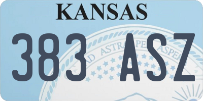 KS license plate 383ASZ