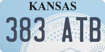 KS license plate 383ATB