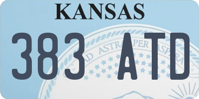 KS license plate 383ATD