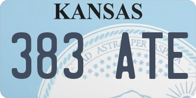 KS license plate 383ATE
