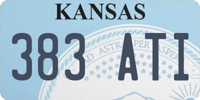 KS license plate 383ATI