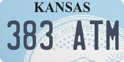 KS license plate 383ATM