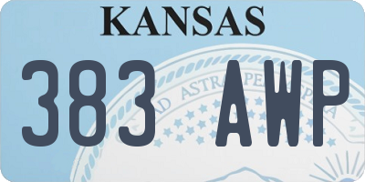 KS license plate 383AWP