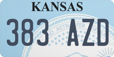 KS license plate 383AZD