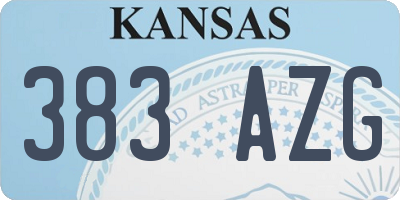 KS license plate 383AZG
