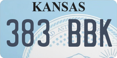 KS license plate 383BBK