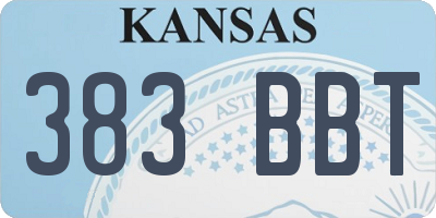 KS license plate 383BBT
