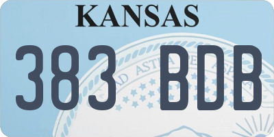 KS license plate 383BDB