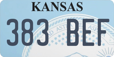 KS license plate 383BEF