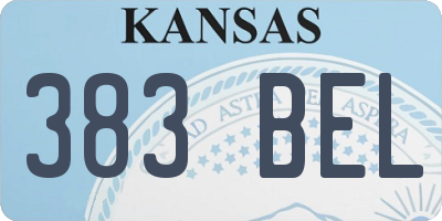 KS license plate 383BEL