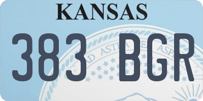 KS license plate 383BGR