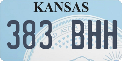 KS license plate 383BHH
