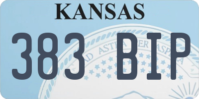 KS license plate 383BIP