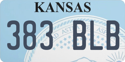 KS license plate 383BLB
