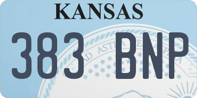 KS license plate 383BNP