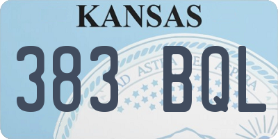 KS license plate 383BQL