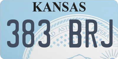 KS license plate 383BRJ