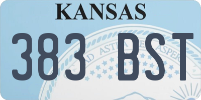 KS license plate 383BST