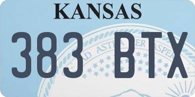 KS license plate 383BTX