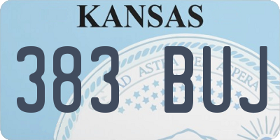 KS license plate 383BUJ