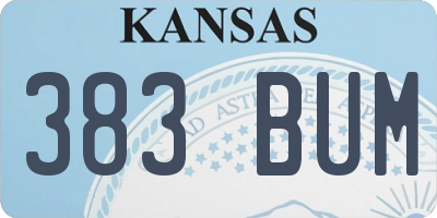 KS license plate 383BUM