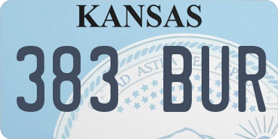 KS license plate 383BUR