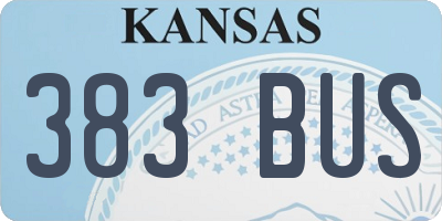 KS license plate 383BUS