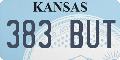 KS license plate 383BUT