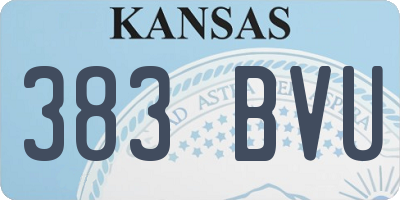 KS license plate 383BVU