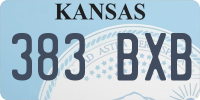 KS license plate 383BXB