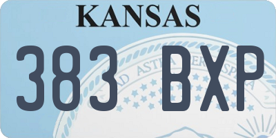 KS license plate 383BXP