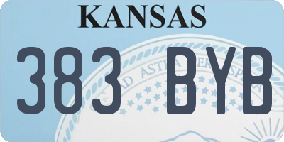 KS license plate 383BYB