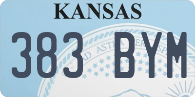 KS license plate 383BYM