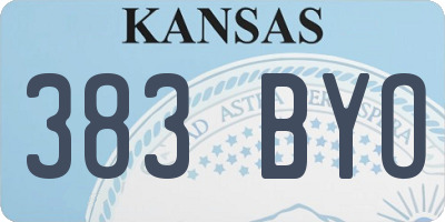 KS license plate 383BYO