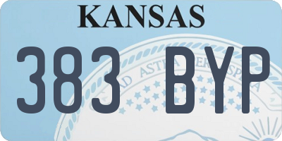 KS license plate 383BYP