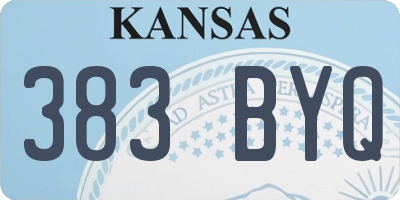 KS license plate 383BYQ