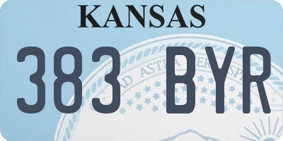 KS license plate 383BYR