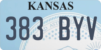 KS license plate 383BYV