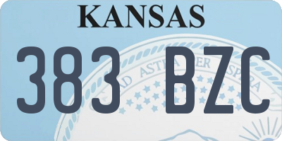 KS license plate 383BZC