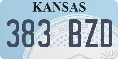 KS license plate 383BZD