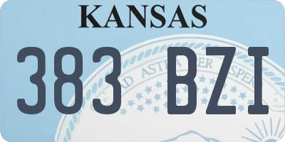 KS license plate 383BZI
