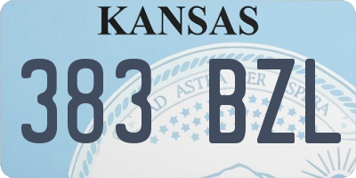 KS license plate 383BZL