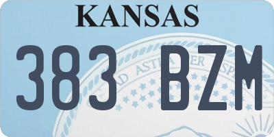 KS license plate 383BZM