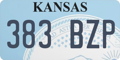 KS license plate 383BZP