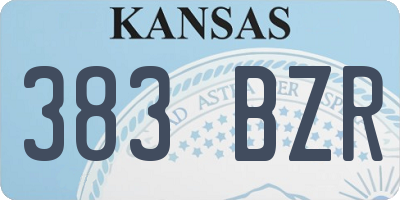 KS license plate 383BZR