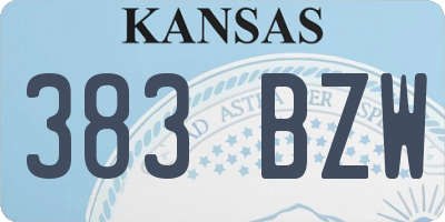 KS license plate 383BZW