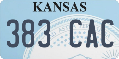 KS license plate 383CAC